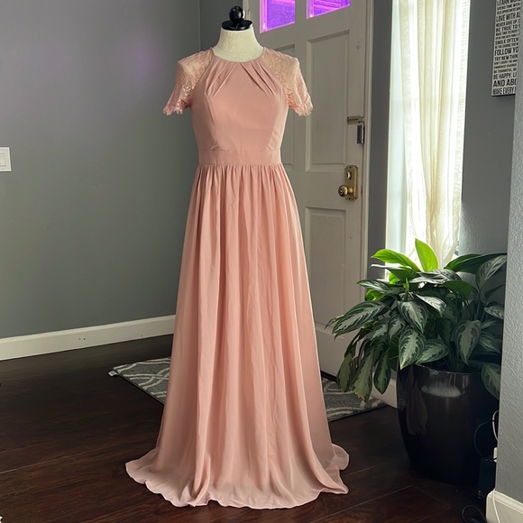 JJ’s House Floor Length Dusty Rose Maxi Dress - Picture 3 of 9